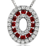 Oval Gemstone Pendant with Diamond Accent