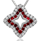 Cross Gemstone Pendant with Diamond Accent