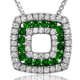 Cushion Gemstone Pendant with Diamond Accent