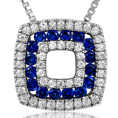 Cushion Gemstone Pendant with Diamond Accent