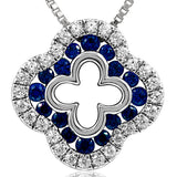 Clover Gemstone Pendant with Diamond Accent