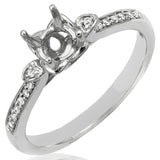 Diamond Semi-Mount Engagement Ring with Bead Set Band