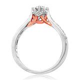 Diamond Semi-Mount Engagement Ring with Rose Gold Accent