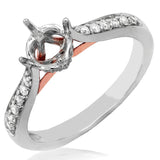 Diamond Semi-Mount Engagement Ring with Rose Gold Accent