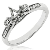 Diamond Semi-Mount Engagement Ring with Bead Set Band