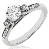 Diamond Semi-Mount Engagement Ring with Bead Set Band