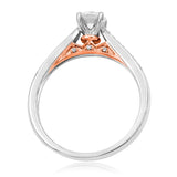 Diamond Semi-Mount Engagement Ring with Rose Gold Accent