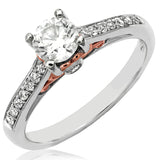 Diamond Semi-Mount Engagement Ring with Rose Gold Accent