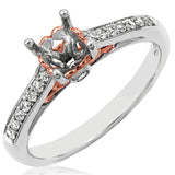 Diamond Semi-Mount Engagement Ring with Rose Gold Accent