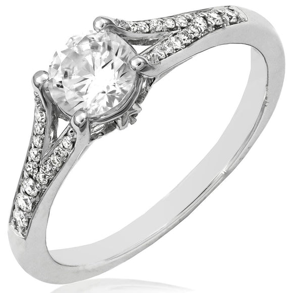 Diamond Semi-Mount Engagement Ring with Split Shoulders