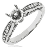 Diamond Semi-Mount Engagement Ring with Side Band Details