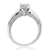 Diamond Semi-Mount Engagement Ring with Side Band Details