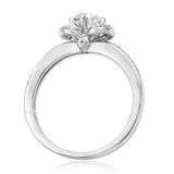 Diamond Semi-Mount Engagement Ring with Bead Set Band