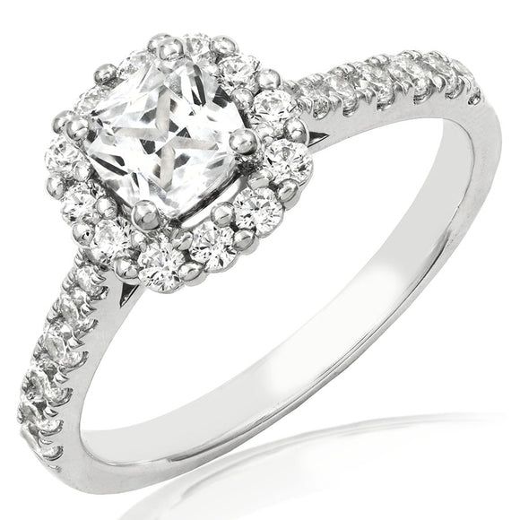 Cushion Diamond Halo Engagement Ring