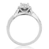 Cushion Semi-Mount Diamond Halo Twist Ring