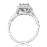 Cushion Semi-Mount Diamond Halo Twist Ring