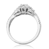 Intricate Semi-Mount Diamond Halo Twist Ring