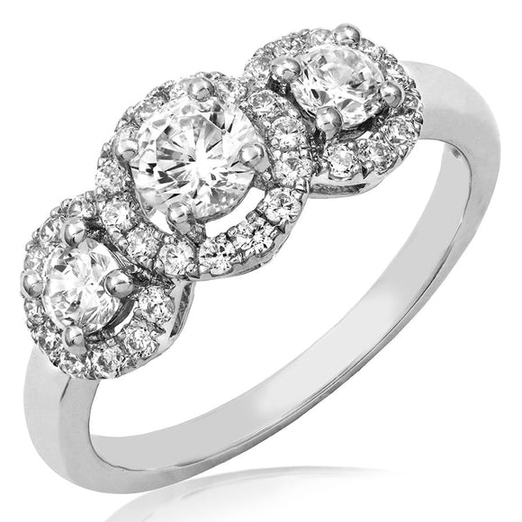 Triple Halo Diamond Engagement Ring