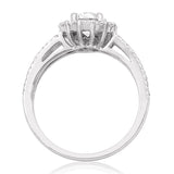 Diamond Halo Semi-Mount Ring with Split Shoulders