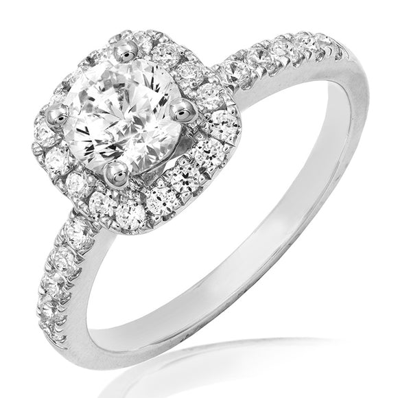 Cushion Semi-Mount Diamond Engagement Ring