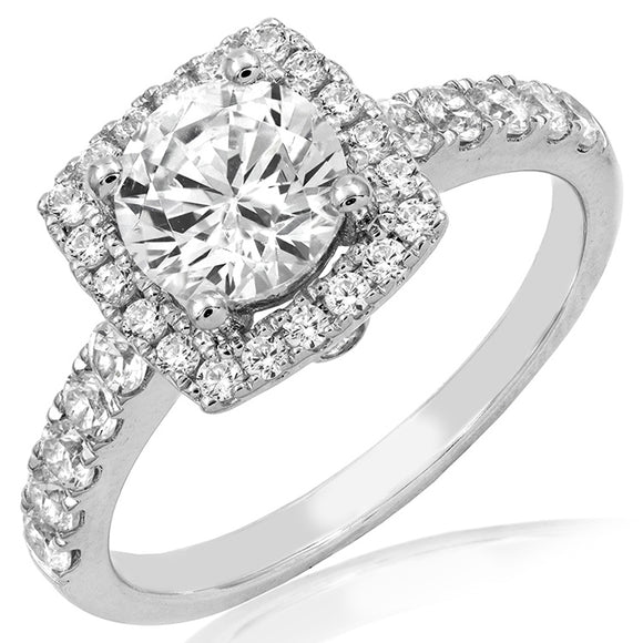 Cushion Semi-Mount Diamond Engagement Ring