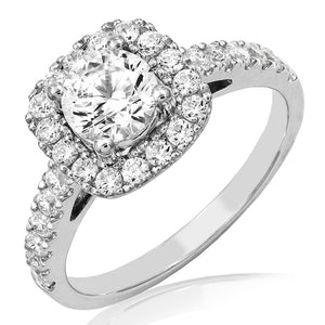 Cushion Semi-Mount Diamond Engagement Ring