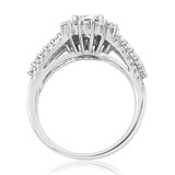 Diamond Halo Semi-Mount Engagement Ring with Triple Shank