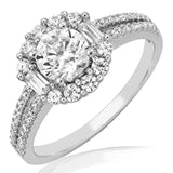 Diamond Composite Semi-Mount Halo Engagement Ring