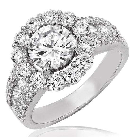 Diamond Composite Semi-Mount Halo Engagement Ring
