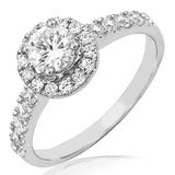 Diamond Halo Semi-Mount Engagement Ring