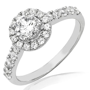 Diamond Halo Semi-Mount Engagement Ring