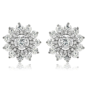 Sunburst Semi-Mount Diamond Stud Earrings