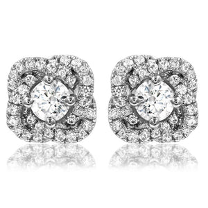 Diamond Semi-Mount Floral Swirl Stud Earrings