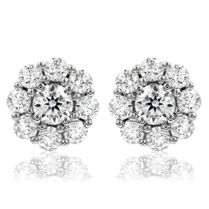Floral Diamond Semi-Mount Stud Earrings