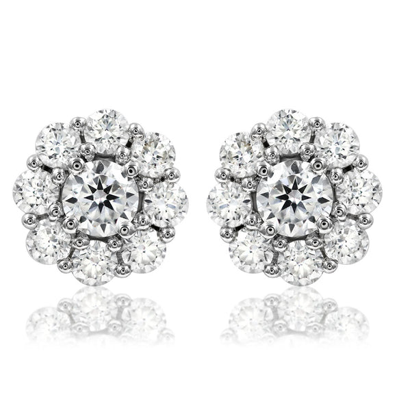 Floral Diamond Semi-Mount Stud Earrings