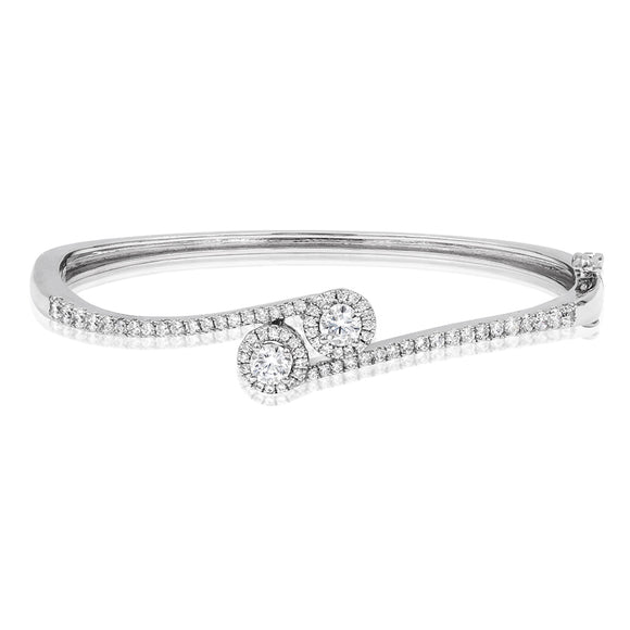 Diamond Halo Semi-Mount Bypass Bangle