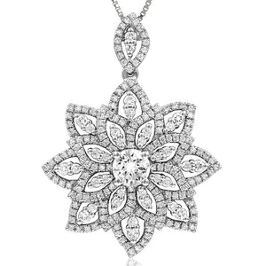 Floral Semi-Mount Diamond Pendant
