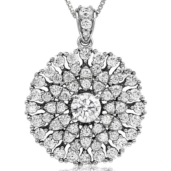 Floral Diamond Cluster Pendant