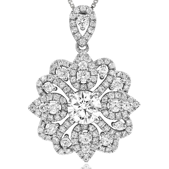 Floral Diamond Composite Semi-Mount Pendant