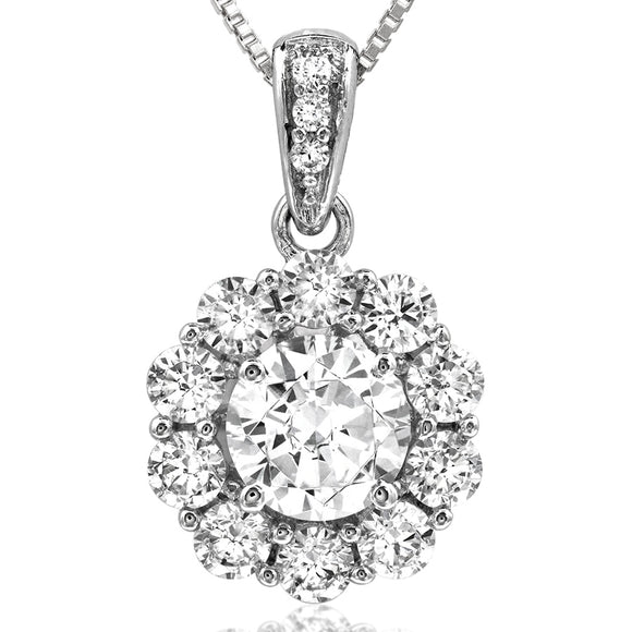 Diamond Halo Semi-Mount Pendant