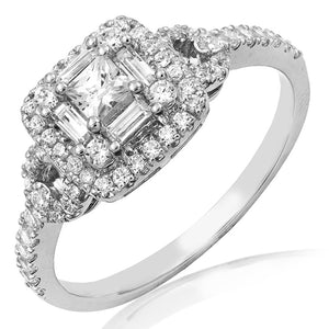 Cushion Diamond Composite Engagement Ring