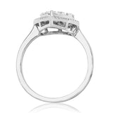 Diamond Cluster Teardrop Halo Engagement Ring