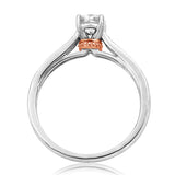 Diamond Semi-Mount Engagement Ring with Rose Gold Accent