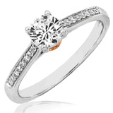 Diamond Semi-Mount Engagement Ring with Rose Gold Accent