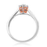 Diamond Engagement Semi-Mount Ring with Rose Gold Accent
