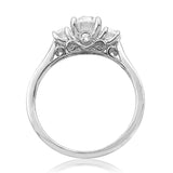 Three-Stone Diamond Semi-Mount Engagement Ring