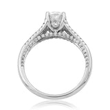 Vintage Semi-Mount Diamond Engagement Ring with Milgrain Accent