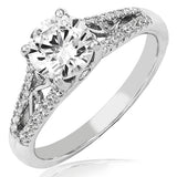 Diamond Semi-Mount Engagement Ring with Split Shoulders