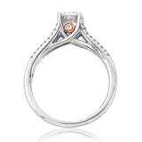 Vintage Semi-Mount Diamond Engagement Ring with Rose Gold Accent