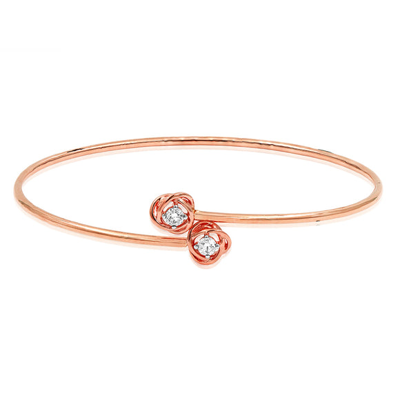 Diamond Knot Bypass Rose Gold Bangle